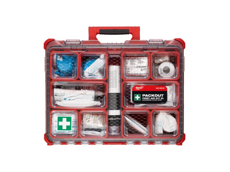 MILWAUKEE First Aid Box XL DIN 13157 PACKOUT™ compatibil (50 persoane)