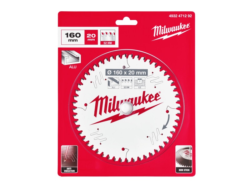 MILWAUKEE Lamă de ferăstrău pentru aluminiu 160 x 20 x 2,2 mm /52T TF