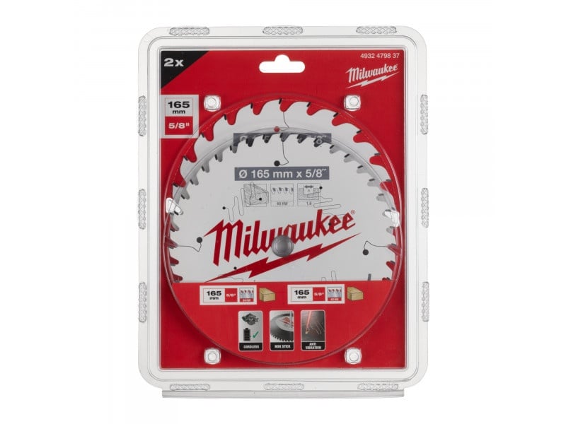 MILWAUKEE Lamă de ferăstrău pentru lemn 165 x 15,87 x 1,6 mm / 24T + 40T