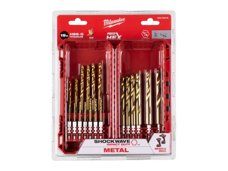 MILWAUKEE Set de burghie Twist set de biți 19 piese 2-10 mm HSS-G TiN - 1 | YEO