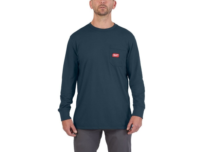 MILWAUKEE Tricou cu mânecă lungă cu buzunare albastru WTLSBLUII XL