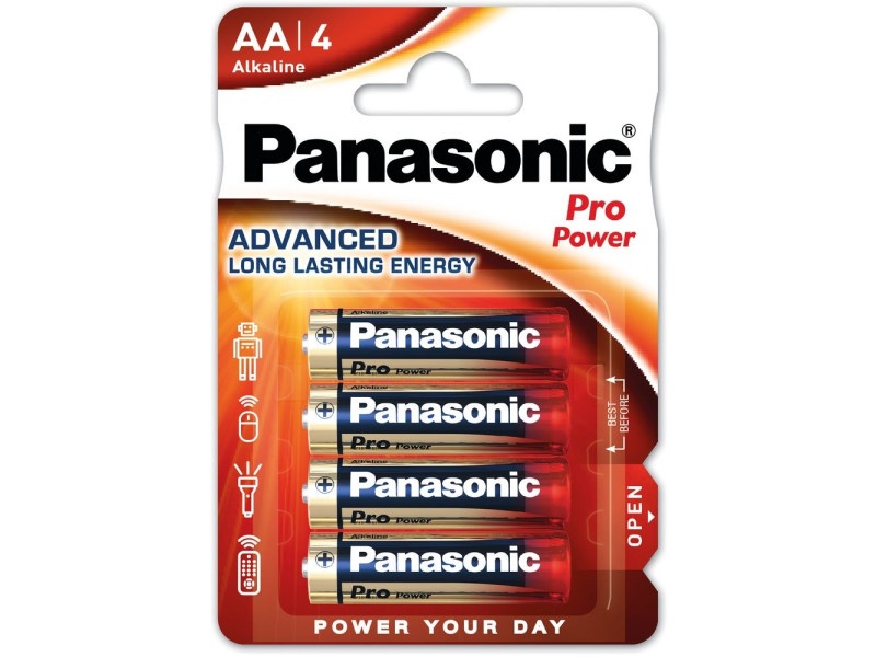 PANASONIC AA/pencil baterii alcaline cu durată de viață super lungă 1,5 V (4 buc)