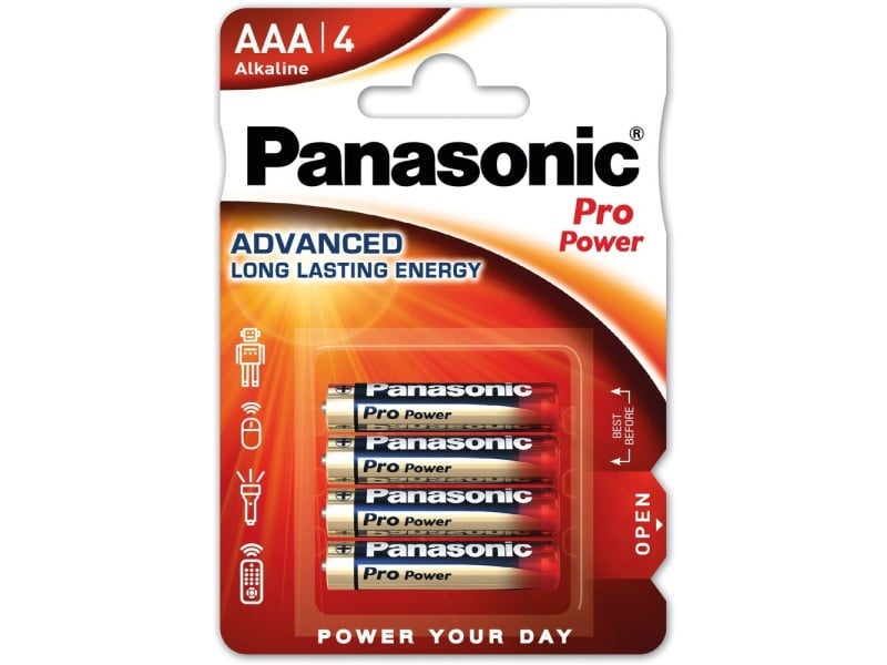 PANASONIC AAA/micro baterii alcaline de 1,5 V cu durată de viață foarte lungă (4 buc)