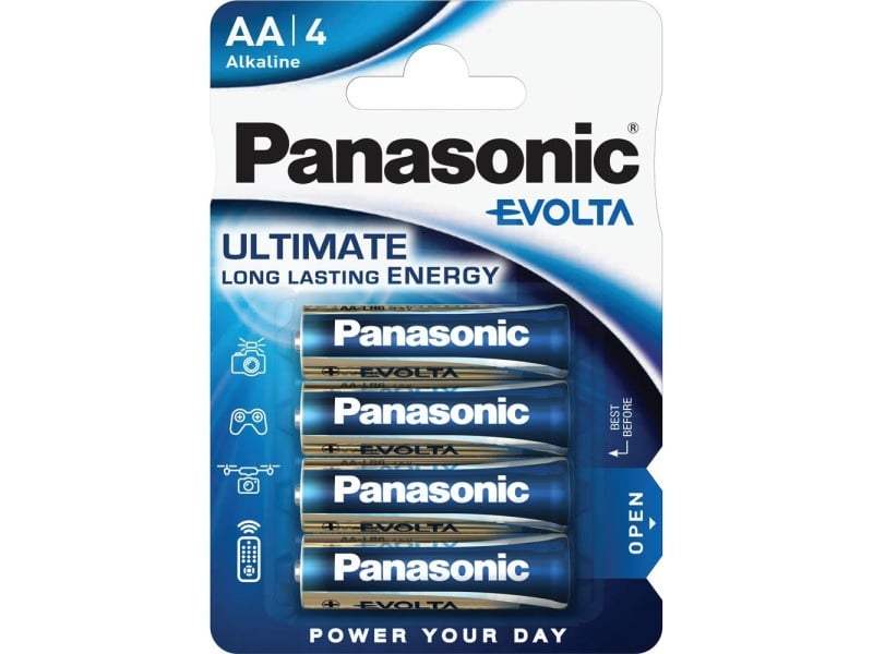 PANASONIC EVOLTA AA/pencil baterie alcalină cu durată de viață super lungă 1,5 V (4 buc)