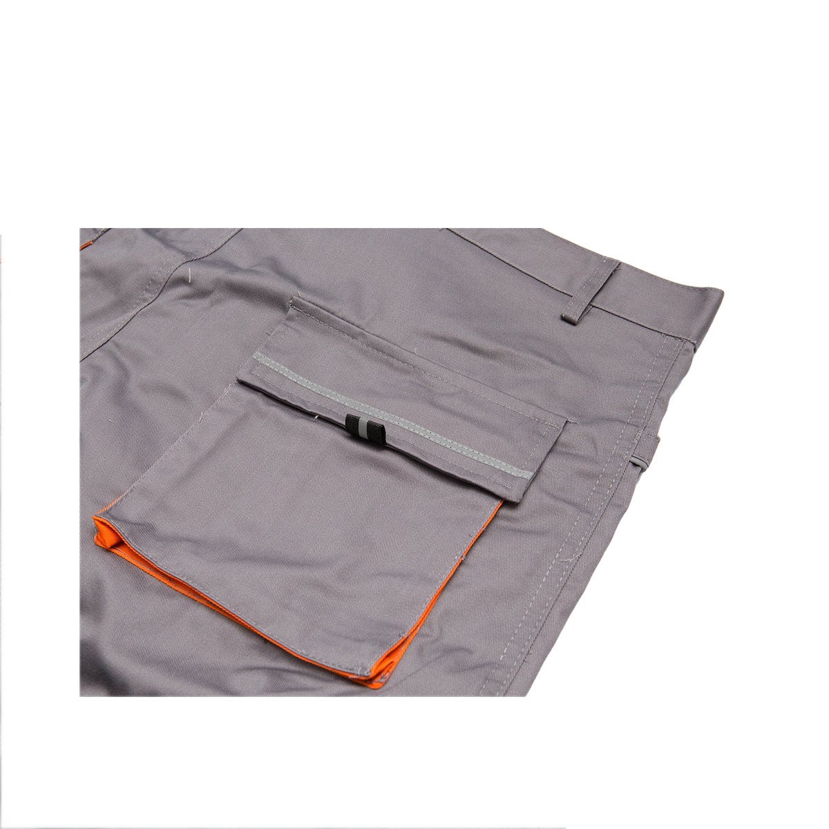 Pantaloni de lucru poliester cu bumbac 235g/m2, gri cu portocaliu marimea 62, Cod: BK77153, Breckner Germany