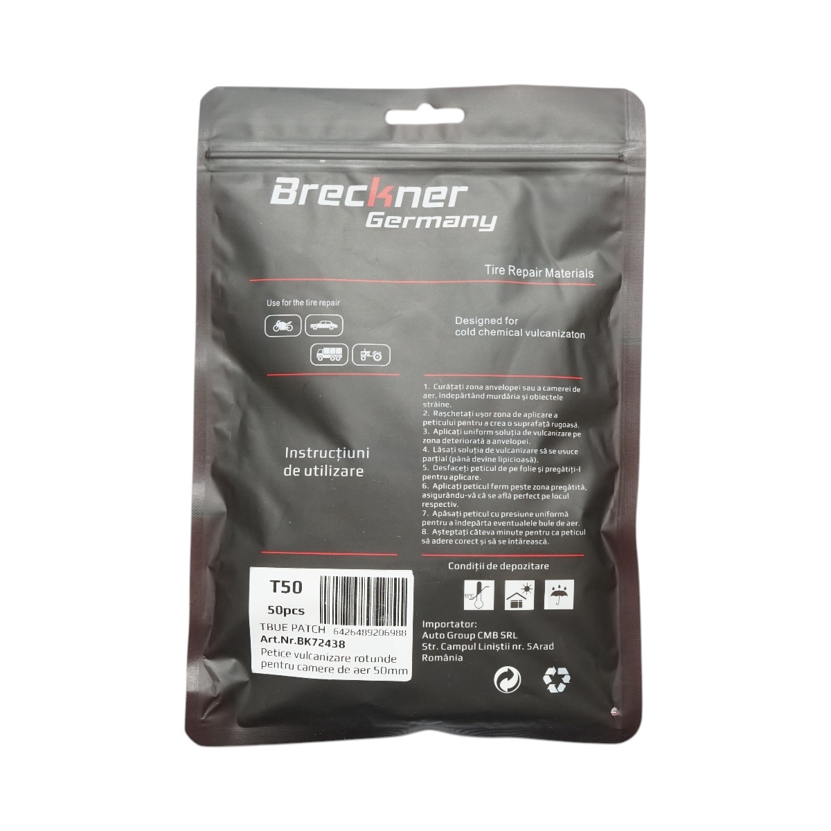 Petice vulcanizare rotunde 50mm BU-B0 pentru camere de aer Breckner Germany, BK72438 - 2 | YEO