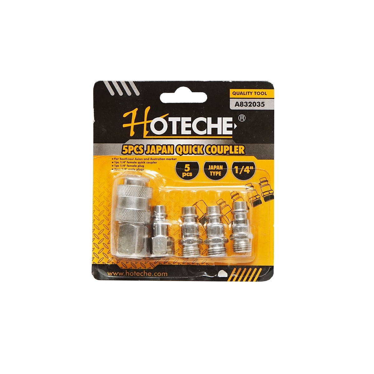 Set 5 cuple rapide pentru scule/accesorii pneumatice 1/4, Cod: BK92673, Brand: HOTECHE