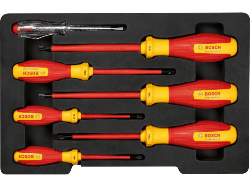 Set de șurubelnițe BOSCH Torx 7 piese izolate până la 1000 V