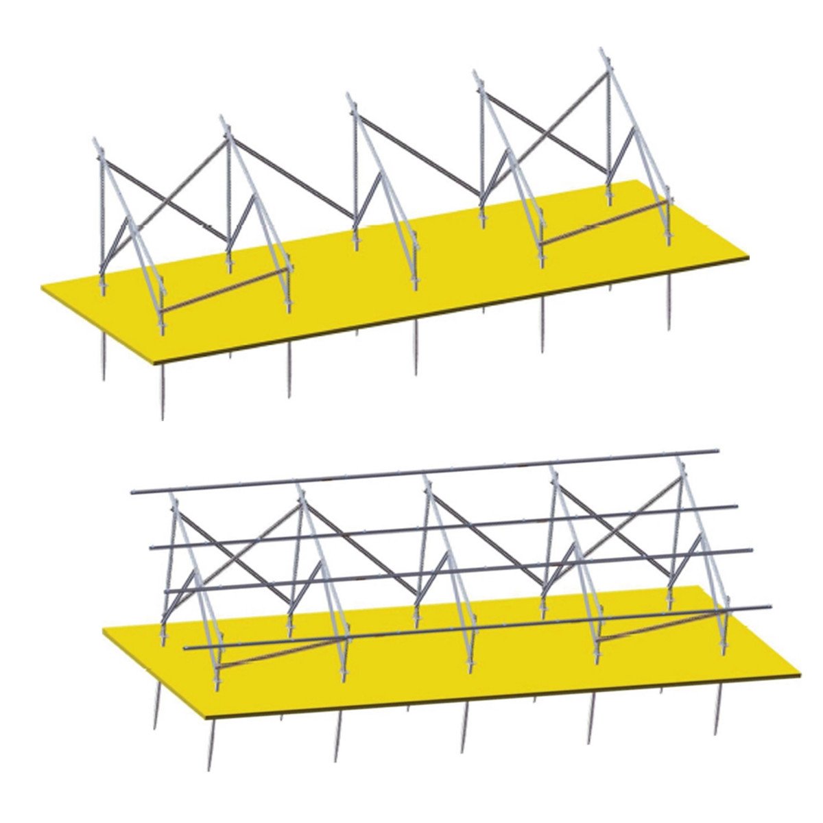 Sistem complet montare, structura pe sol pentru 22 panouri solare fotovoltaice unghi 35 grade, Cod: BK77906, Brand: BRECKNER GERMANY - 3 | YEO