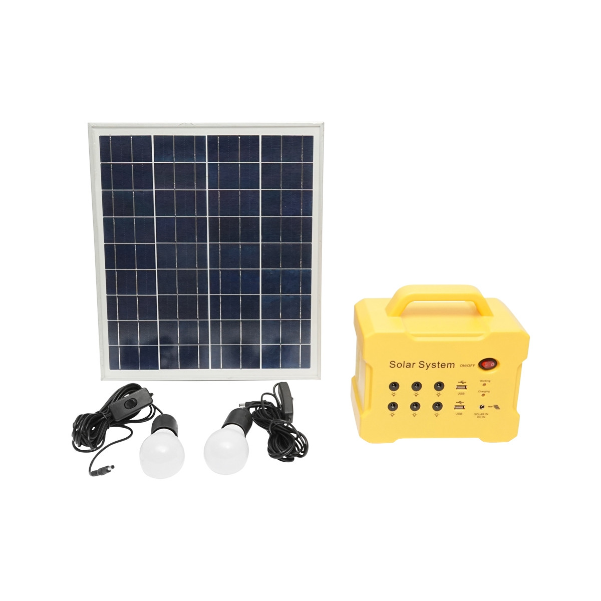 Sistem panou solar, policristalin, 18V/20W, cu radio FM /MP3 si 2 becuri 12V/3W, Cod: BK87440 Echivalență: DISDM78, Breckner Germany