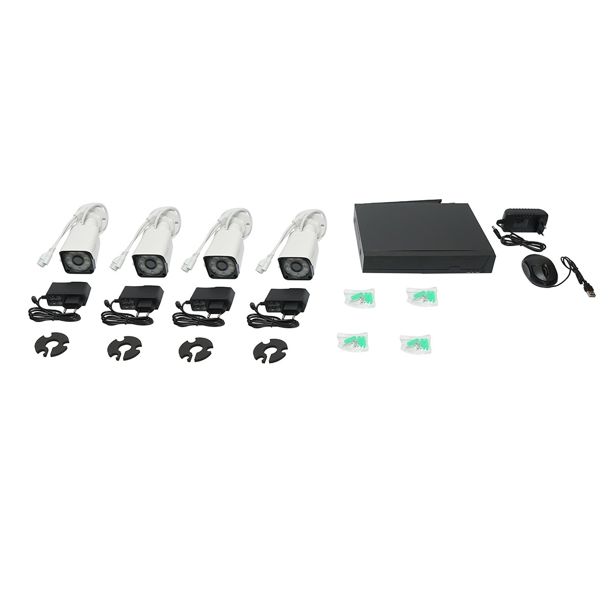 Sistem supraveghere 4 camere 3MP FHD, WIFI P2P, rotativa 360 PTZ cu senzor de miscare, alarma, night vision si aplicatie XMeye, Cod: DISTX77, Brand: BRECKNER GERMANY