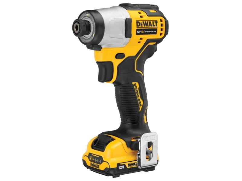 Șurubelniță cu impact DEWALT cu acumulator 12 V fără perie de carbon (2 x acumulator 2.0 Ah + încărcător) DCF801D2 - 1 | YEO