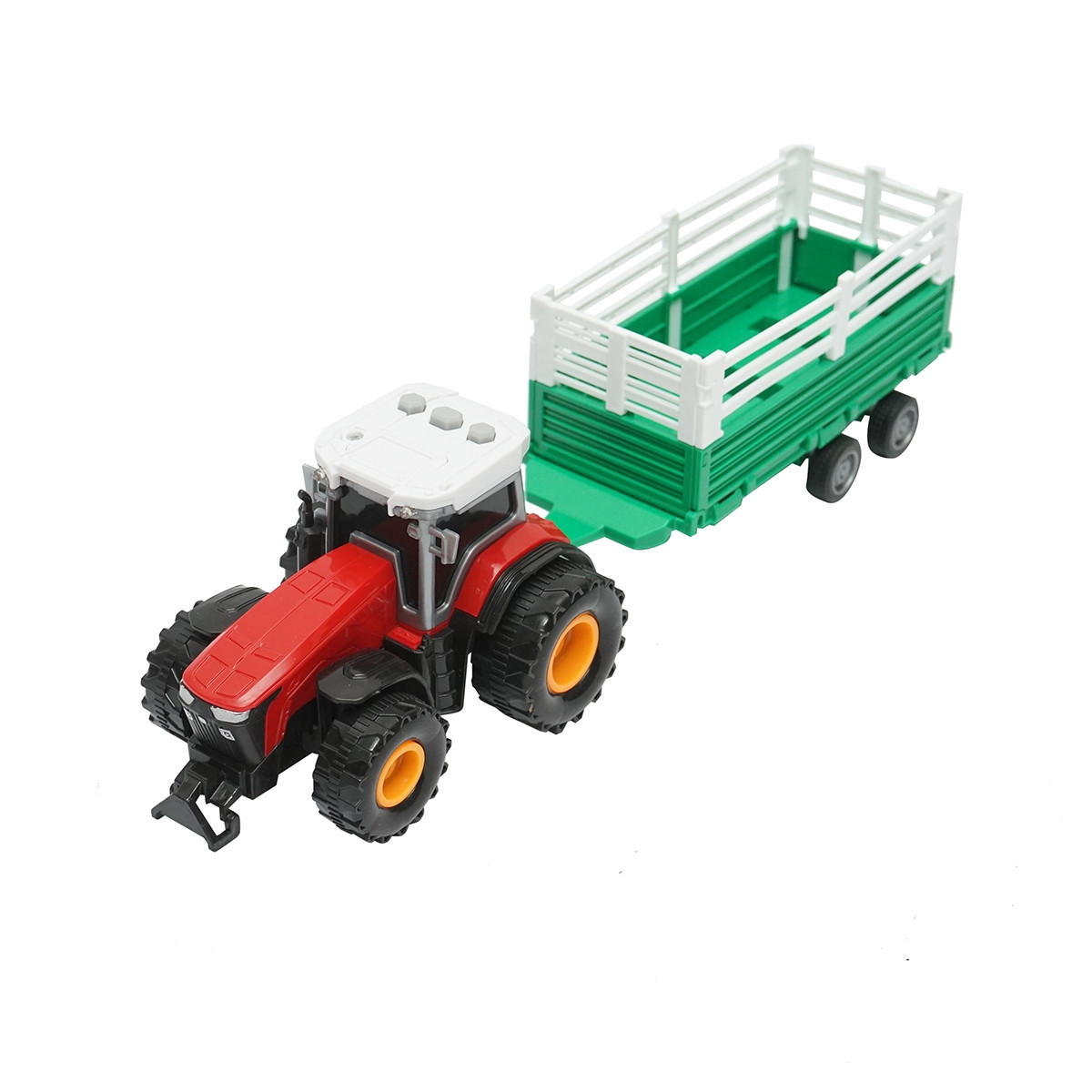 Tractor rosu cu remorca, 304x85x83mm jucarie copii +3 ani, Cod: DISLW90 - 2 | YEO