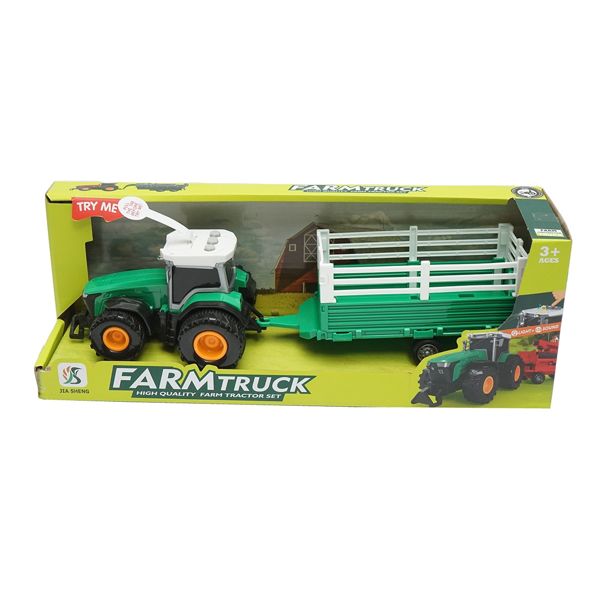 Tractor verde cu remorca, 304x85x83mm jucarie copii +3 ani, Cod: DISLW90G