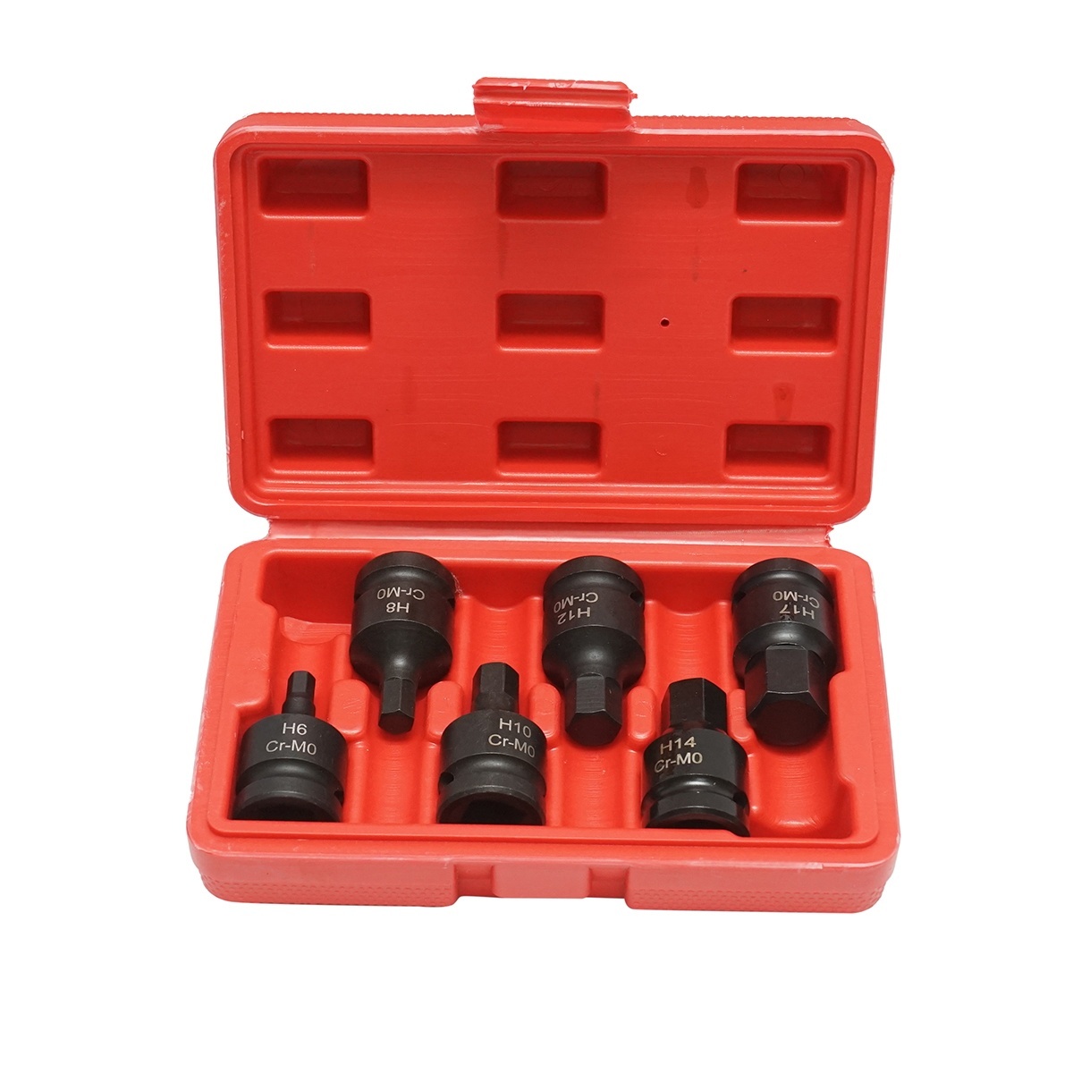 Trusa chei tubulare de impact hexagonal H6-H17, patrat 1/2 inch Cr-Mo 6 piese , Cod: DISTT06