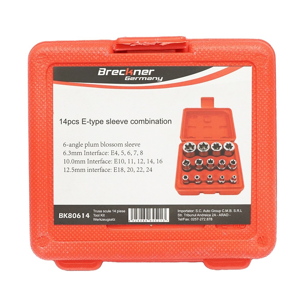 Trusa chei tubulare E-Torx 14 piese , Cod: BK80614, Brand: BRECKNER GERMANY - 1 | YEO