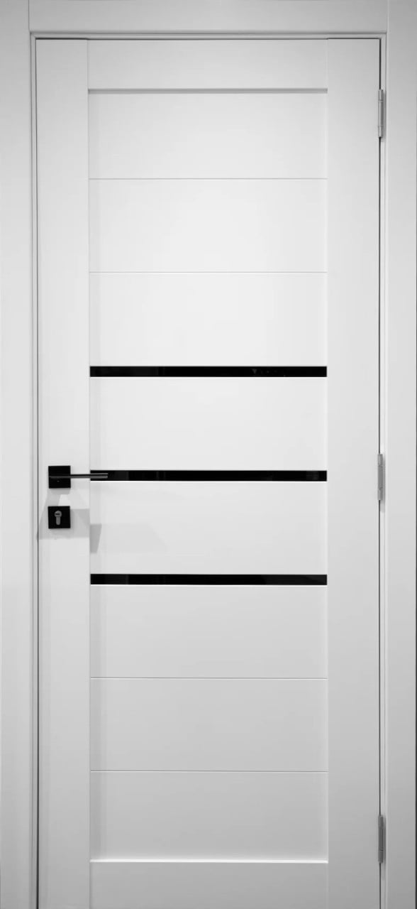 Usa interior, Riviera Chic White Silk Matt, DECO 06 G, lemn & mdf, 80x200cm, alb mat, reversibila, KDoors