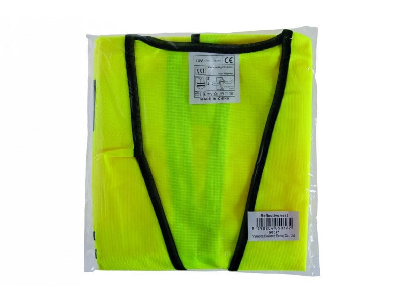 Vestă cu dungi reflectorizante FLUO galben XXL