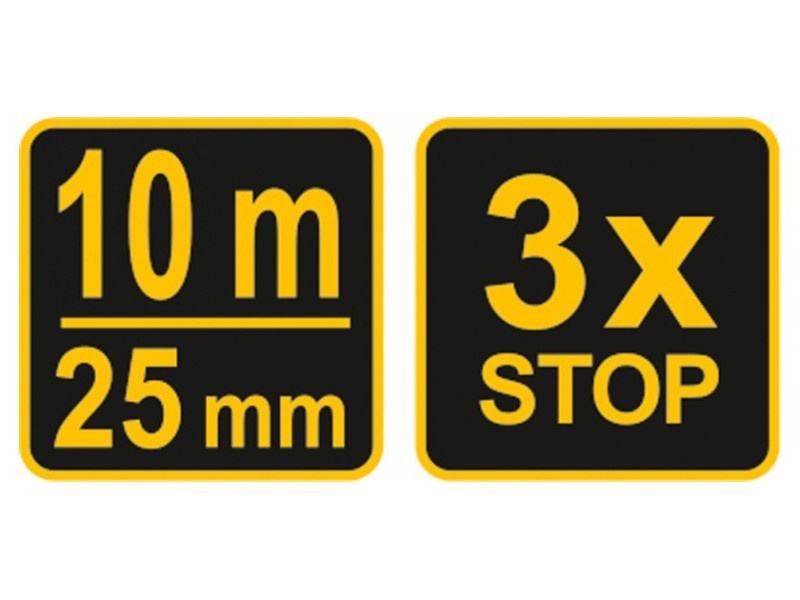 VOREL Bandă de măsurare 10 m x 25 mm cauciucată - 3 | YEO