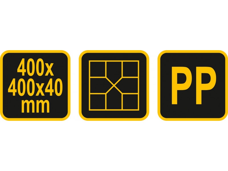 VOREL Șablon pătrat pentru piatră 400 x 400 x 40 mm - 3 | YEO