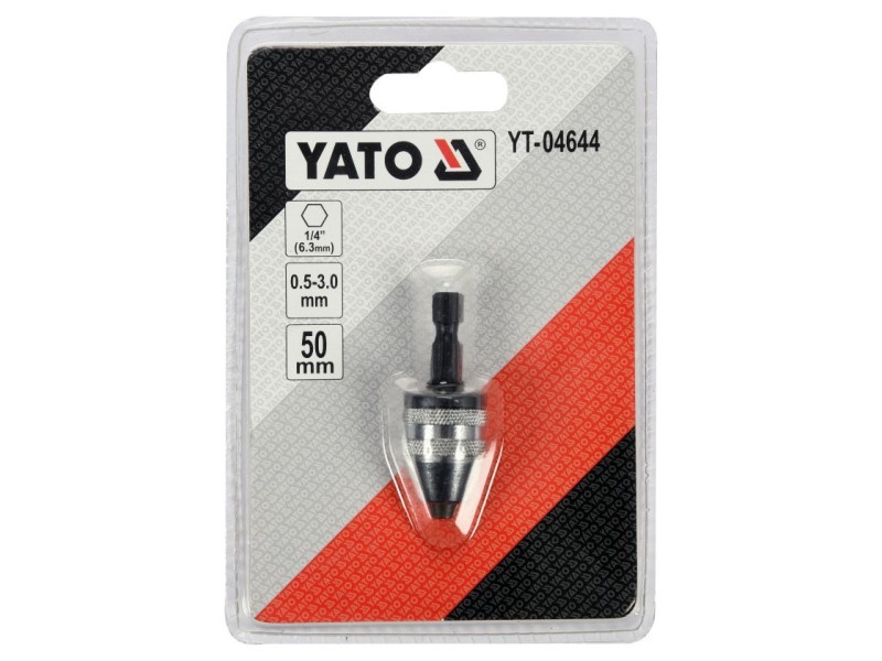 YATO Adaptor pentru mandrină 1/4" Hex -> 0,5-3,0 mm mandrină rapidă - 3 | YEO