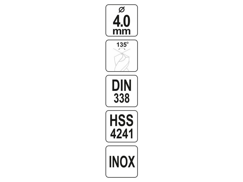 YATO Auger 4,0 x 74/44 mm inox HSS Premium