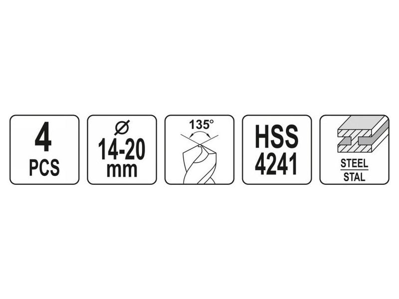 YATO Auger set 4 piese 14-20 mm HSS - 3 | YEO