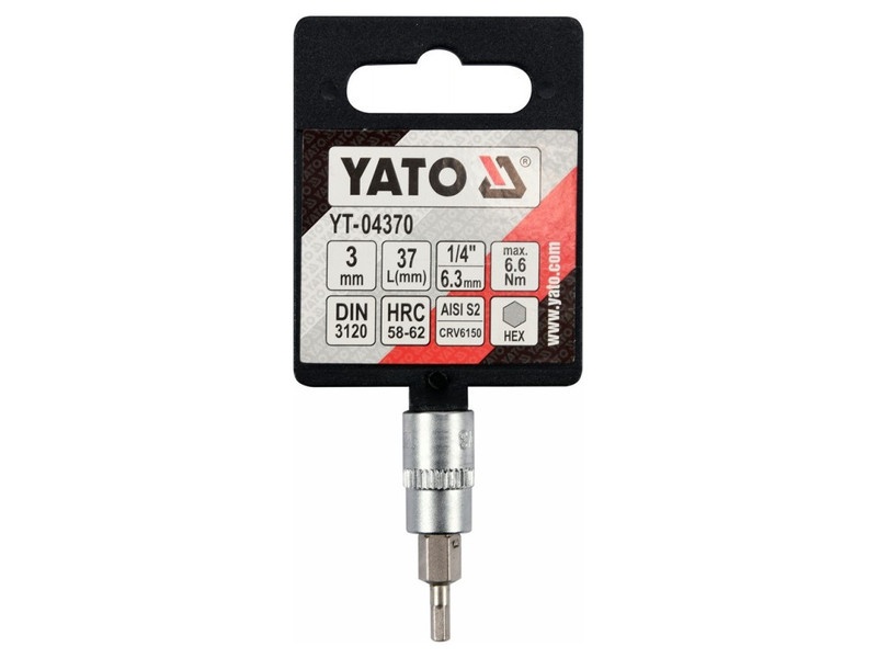 YATO Bit cheie tubulară Allen 1/4" 3 mm CrV - 2 | YEO