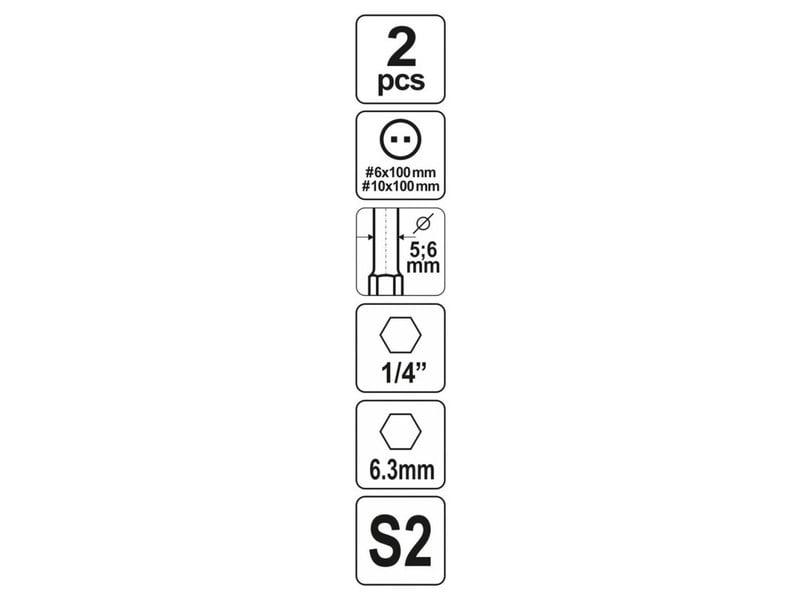 YATO Bithegy tensor NR6 + NR10 x 100 mm (2 buc)