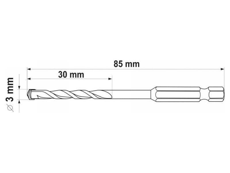 YATO Burghiu universal 3,0 x 85/30 mm suport bit