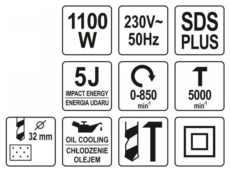 YATO Ciocan perforator SDS-Plus 5 J 1100 W