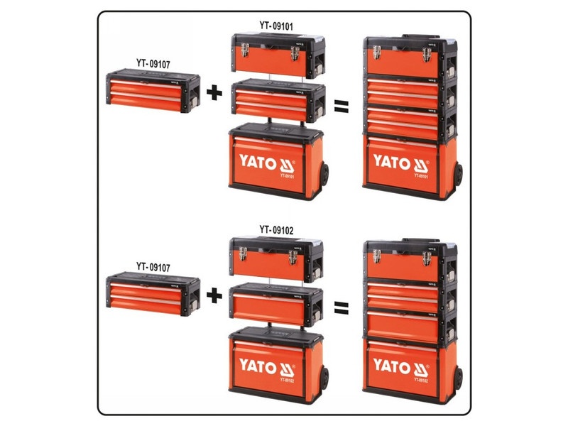 YATO Cutie metalică pentru scule (2 sertare) 500 x 250 x 18 mm - 2 | YEO
