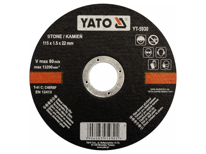 YATO Disc de tăiat pentru piatră 115 x 1,5 x 22 mm