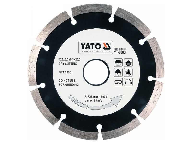 YATO Disc de tăiere diamantat 125 x 2,2 x 8,0 x 22,2 mm segmentat