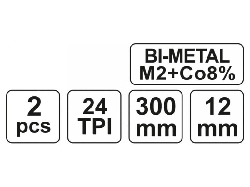 YATO Ferăstrău manual pentru metale 300/12 mm 24 TPI bimetal (2 bucăți)