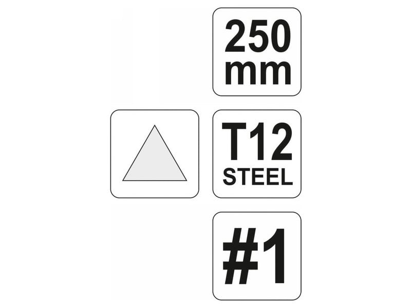YATO Filă triunghiulară 250 mm / #1 grosieră