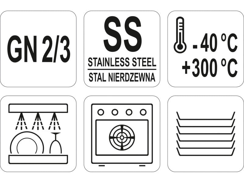 YATO GASTRO Capac inox GN 2/3