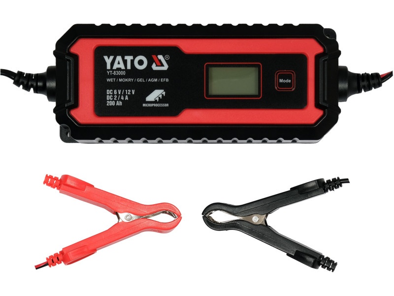YATO Încărcător de baterii 6/12 V 2/4 A max. 200 Ah Afișaj LCD