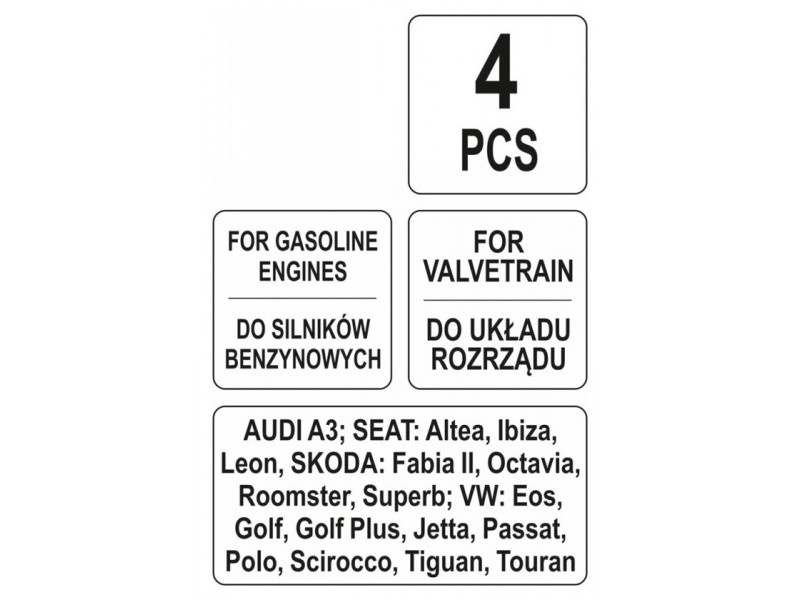 YATO Kit de fixare a comenzilor 4 piese (benzină) Audi Seat Skoda VW