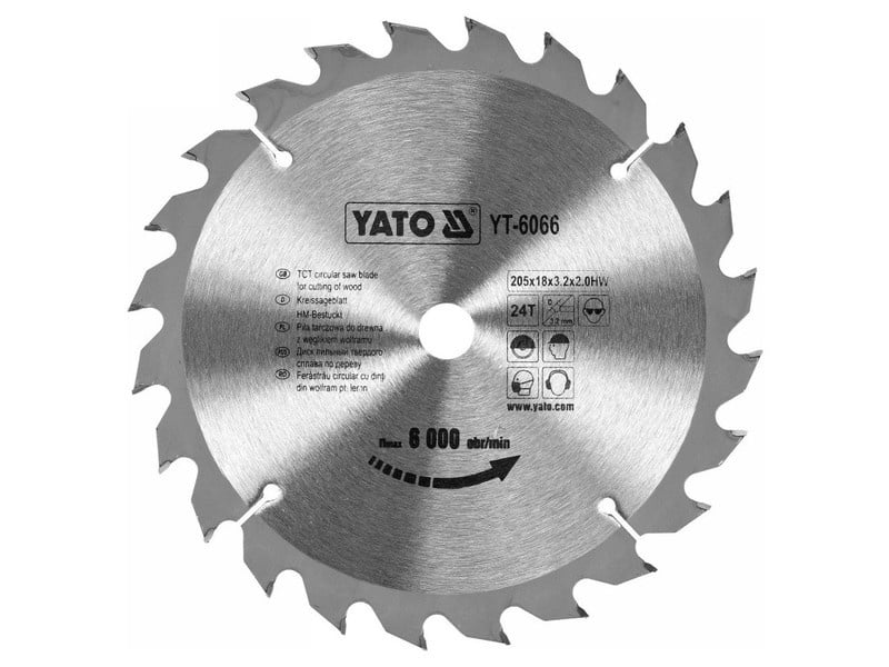 YATO Lamă de ferăstrău pentru lemn 205 x 18 x 2,0 mm / 24T