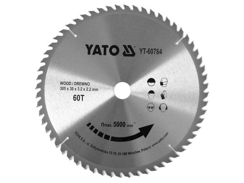 YATO Lamă de ferăstrău pentru lemn 305 x 30 x 2,0 mm / 60T