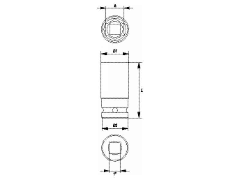 YATO Mașină soclu lung 1" 27 mm CrMo - 1 | YEO