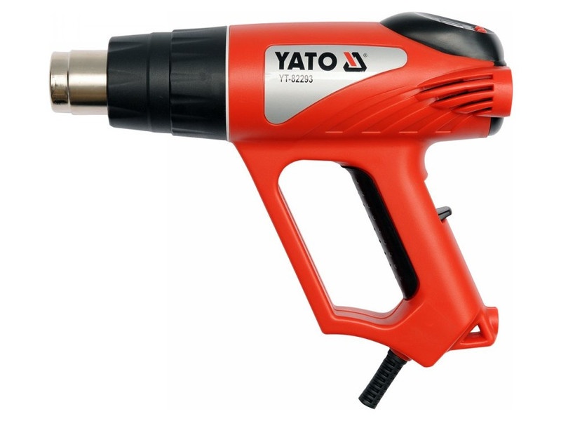 YATO Pistol termic cu afișaj LCD + accesorii 600 °C 2000 W