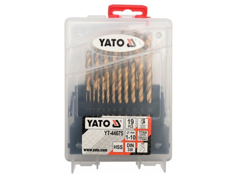 YATO Set burghie 19 piese 1-10 mm HSS-TiN - 2 | YEO