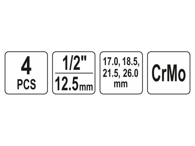 YATO set de prize 4 piese 1/2" 17-26 mm CrMo