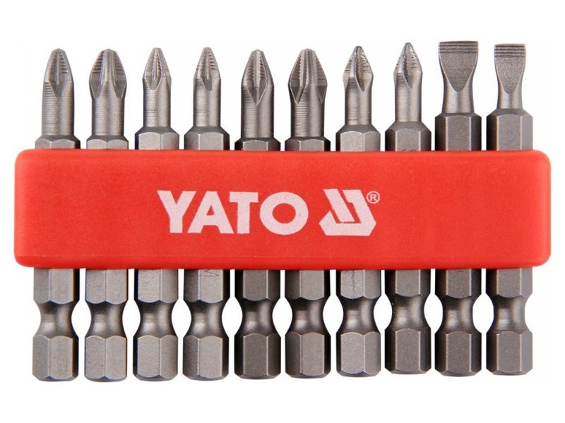 YATO Set de vârfuri de biți 10 bucăți 50 mm (5-6 mm-PH1-PH2-PZ1-PZ2)