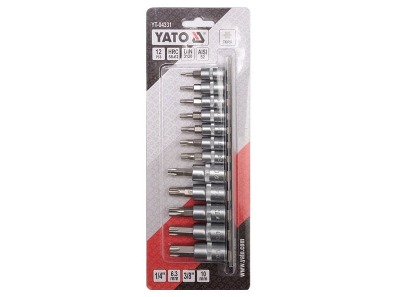 YATO Set mufe 12 piese Torx 1/4", 3/8" CrV - 2 | YEO