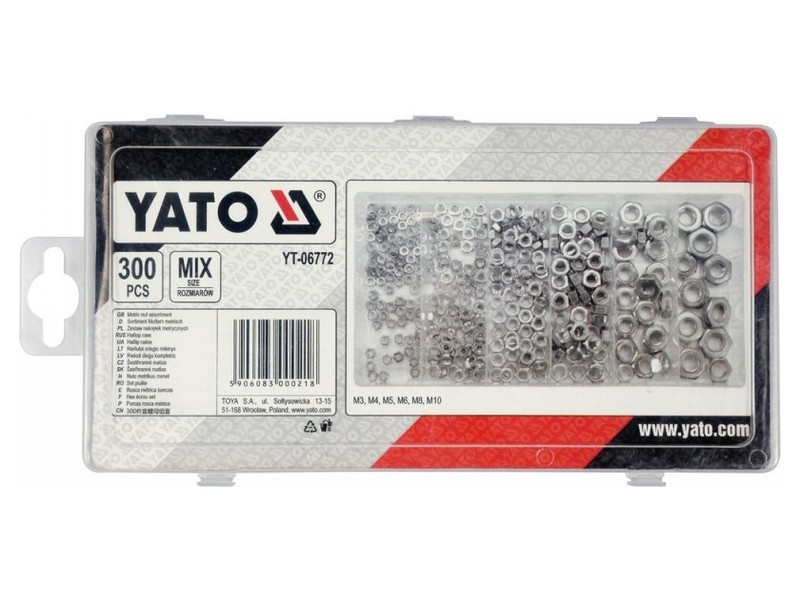 YATO Set piulițe hexagonale 300 bucăți M3-M10 - 1 | YEO