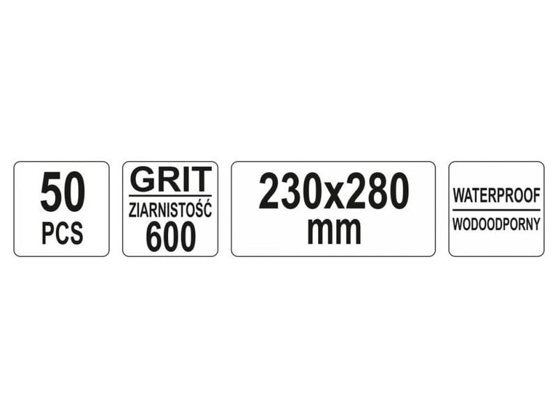 YATO Șmirghel impermeabil A4 230 x 280 mm P600 - 2 | YEO