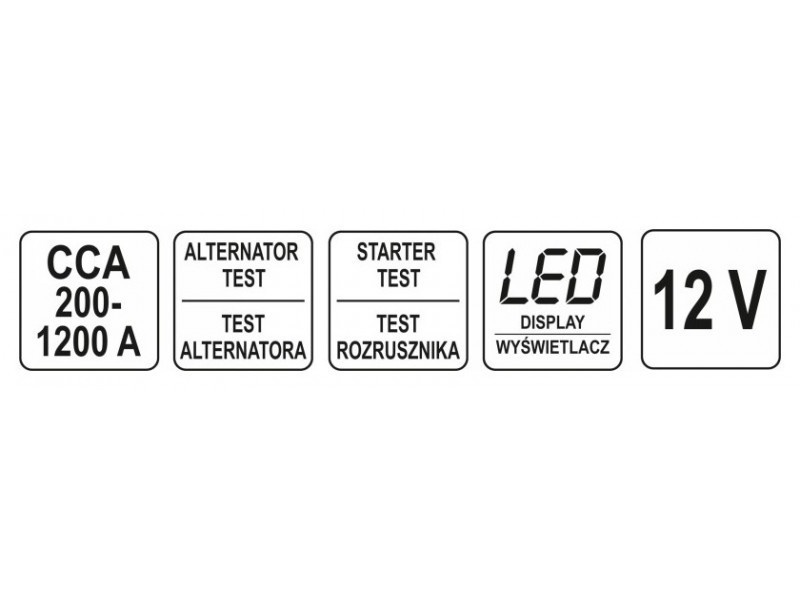 YATO Tester digital pentru baterii 12 V - 4 | YEO